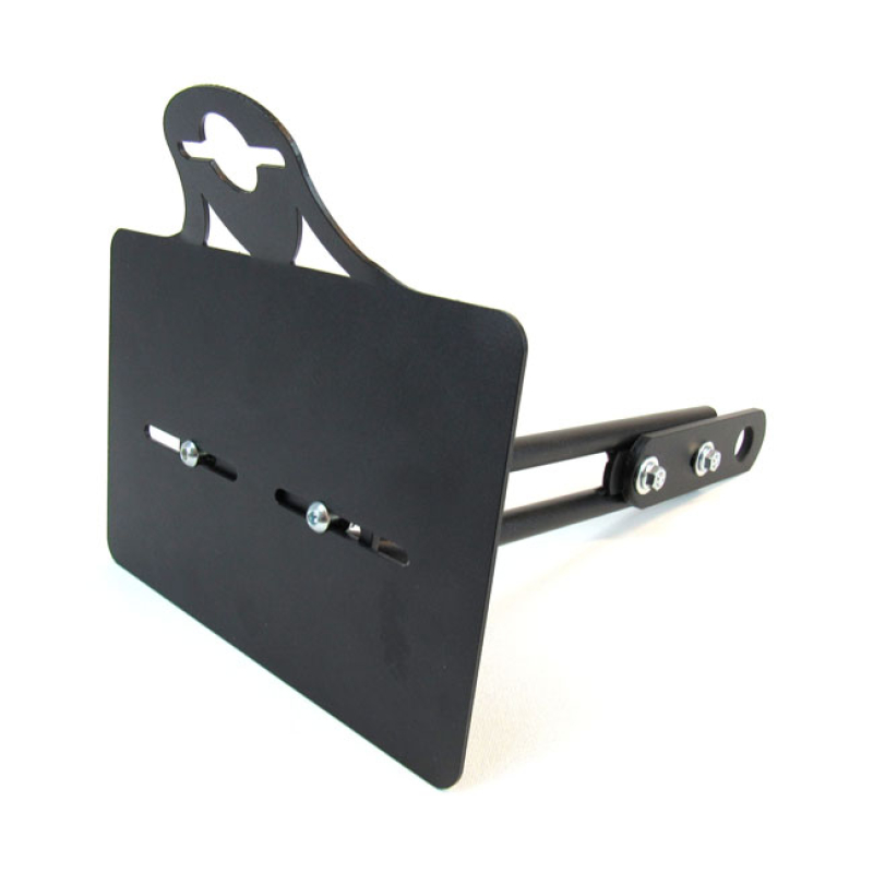 WESTLAND CUSTOMS, SIDE MOUNT LICENSE PLATE BRACKET NL/B BLACK. WITH AN 923758