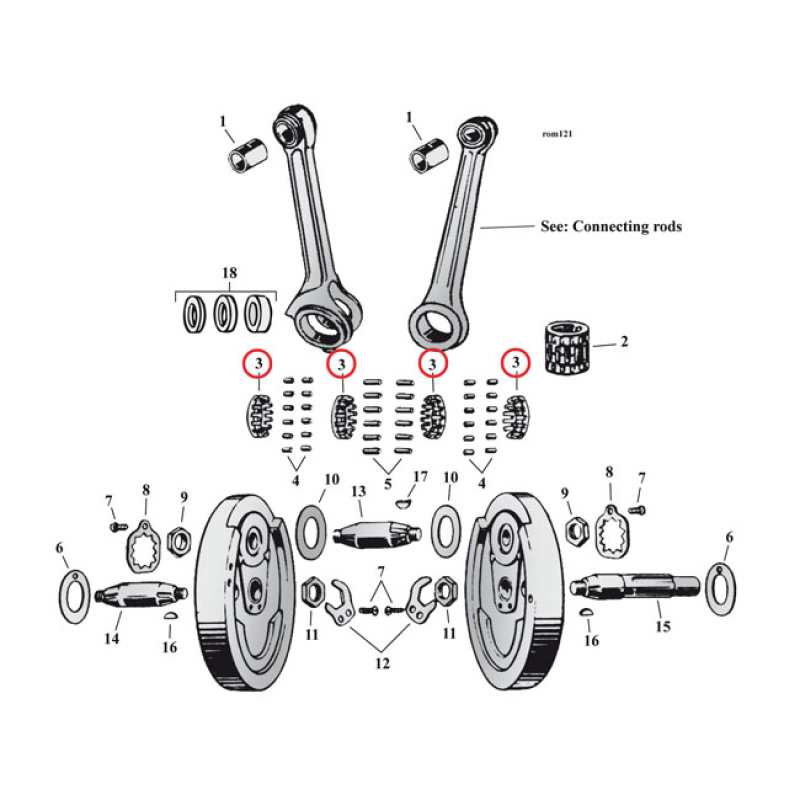 RETAINER, CONNECTING ROD ROLLERS 924376