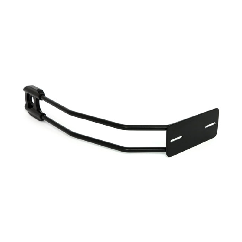 BEHIND TIRE LICENSE PLATE HOLDER, AXLE MOUNT. BLACK MOUNTS TO REAR AXL 926622