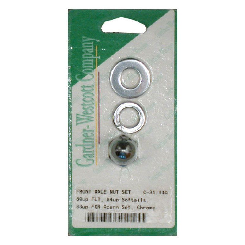 FRONT AXLE ACORN NUT KIT, FRONT WHEEL CHROME 927144