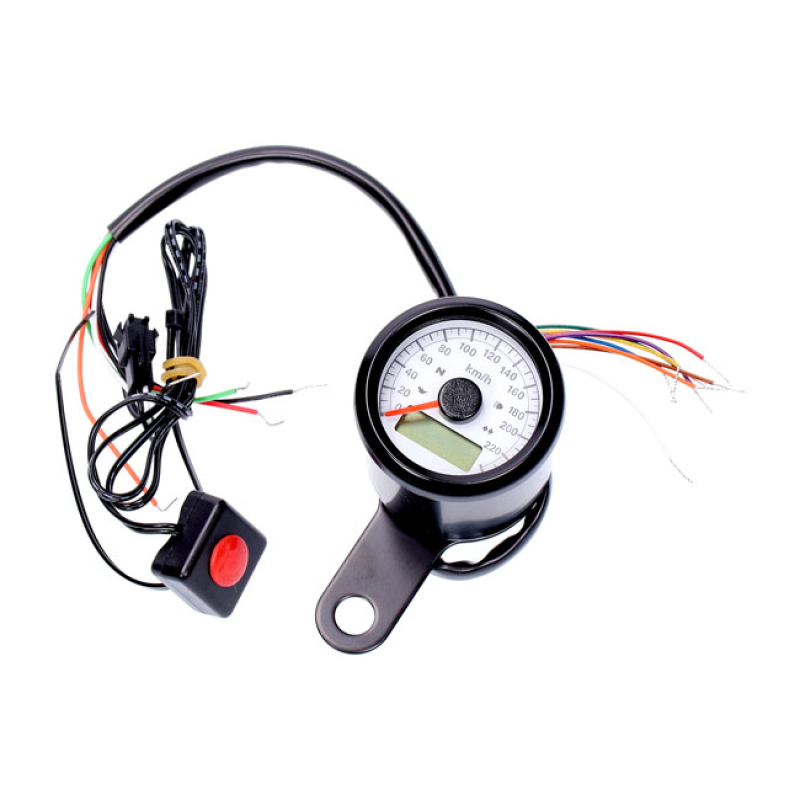 STOKER, ELECTRONIC SPEEDOMETER 48MM. BLACK, WHITE FACE WHITE FACE PLAT 928217