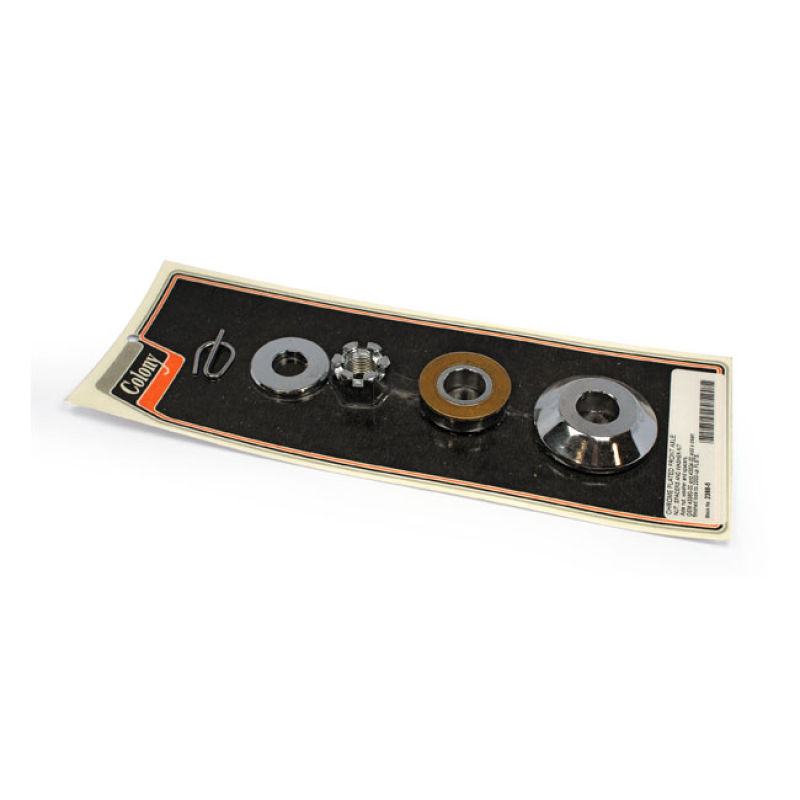 COLONY AXLE SPACER KIT FRONT, SMOOTH CHROME 929599