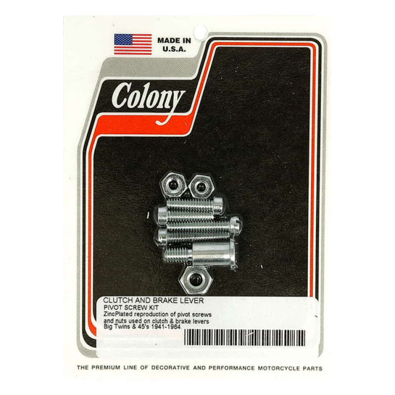 COLONY, 45&quot; FLATHEAD HANDLEBAR LEVER SCREW & PIVOT KIT ZINC PLATED. RE 929662