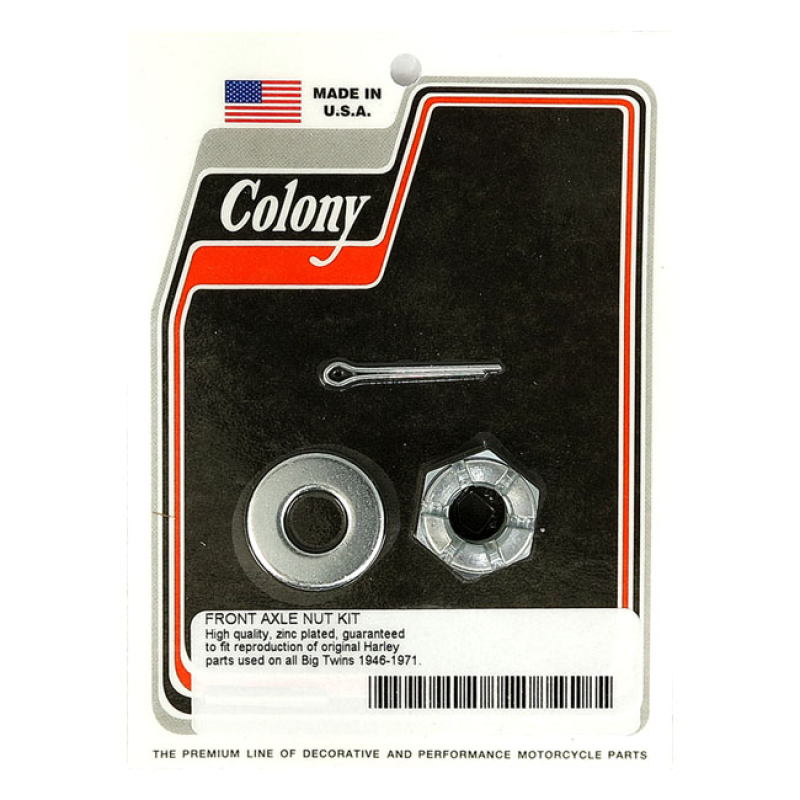 COLONY AXLE NUT KIT. FRONT ZINC 929747