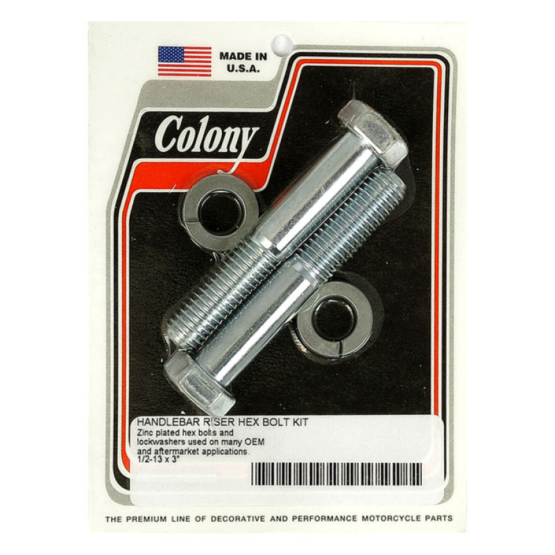 COLONY RISER BOLT SET HEX ZINC, 1/2-13 X 3&quot; 929848