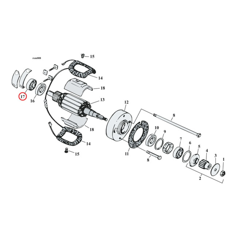 GENERATOR BALL BEARING BRUSH END 930232