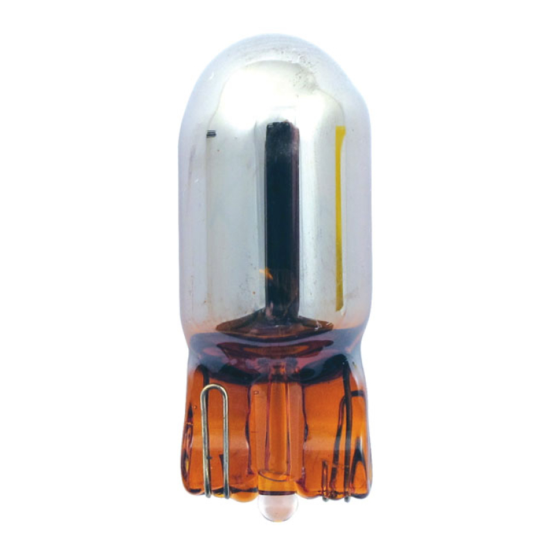 LIGHT BULB #194. 12V 5W. AMBER GLASS/CHROME - FENDER TIP BULB - AMBER 930714