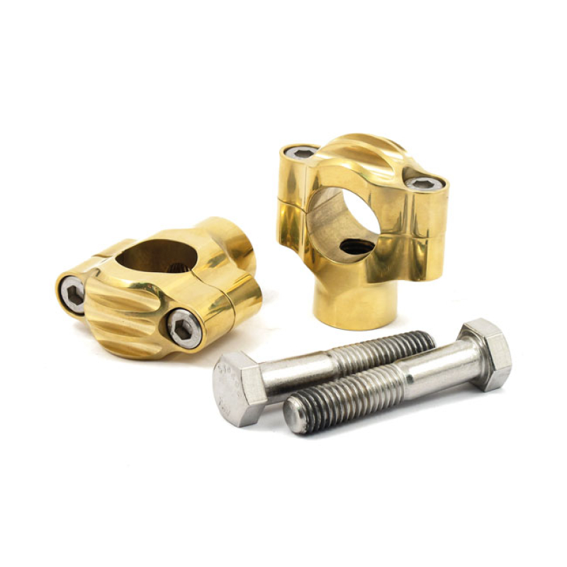 ROUGH CRAFTS, FINNED RISERS FOR 1&quot; HANDLEBARS. BRASS 933806