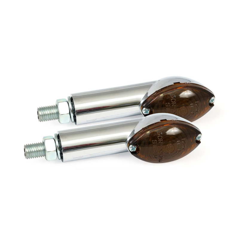 CATEYE MINI TURN SIGNALS 40MM STEM, CHROME WITH DARK LENS ECONOMICAL, 940851