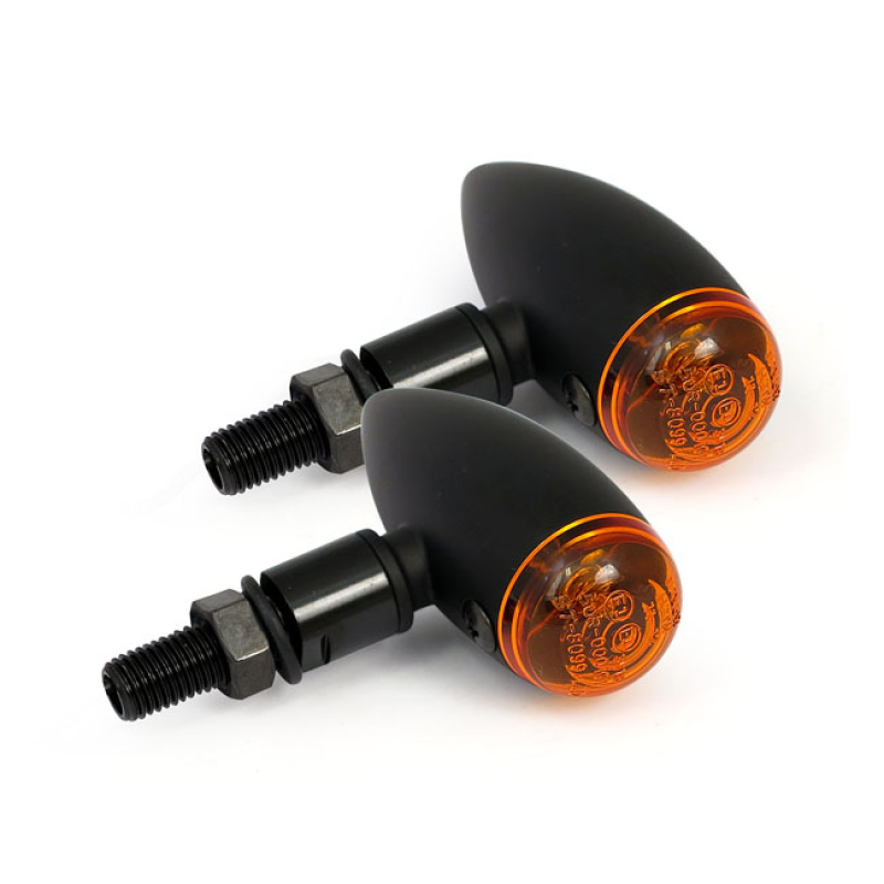 MICRO BULLET TURN SIGNALS, BLACK PLAIN 940902