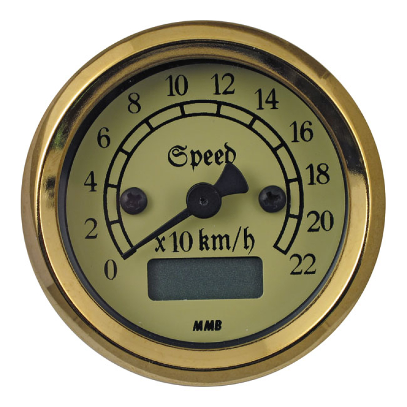 MMB 48MM ULTRA MINI ELECTRONIC SPEEDO CLASSIC BLACK/GOLD 941006