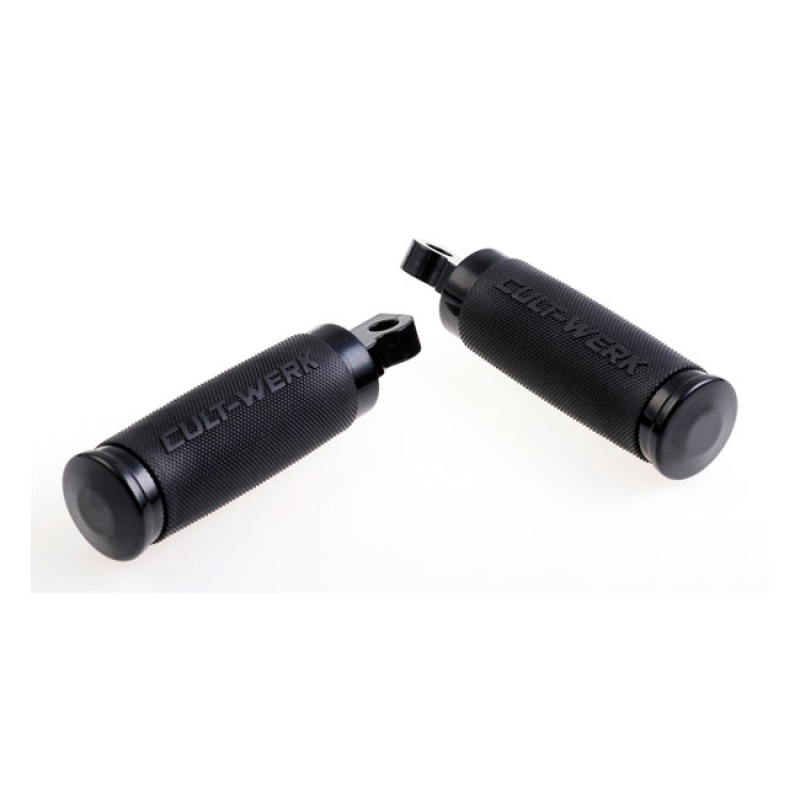 CULT-WERK, 'RACING' RIDER FOOT & SHIFT PEG SET. GLOSS BLACK MACHINED F 942197