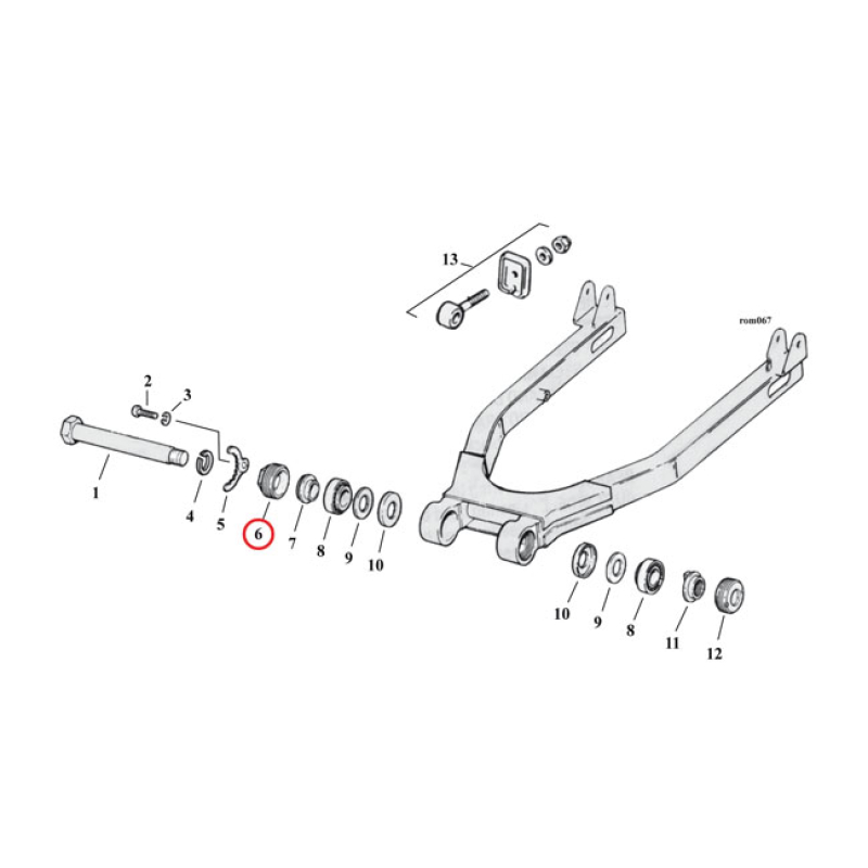 LOCK NUT SWINGARM BEARING. RIGHT 947094