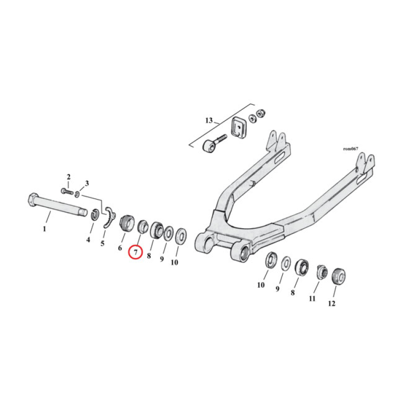 SPACER, SWINGARM BEARING. OUTER 947095