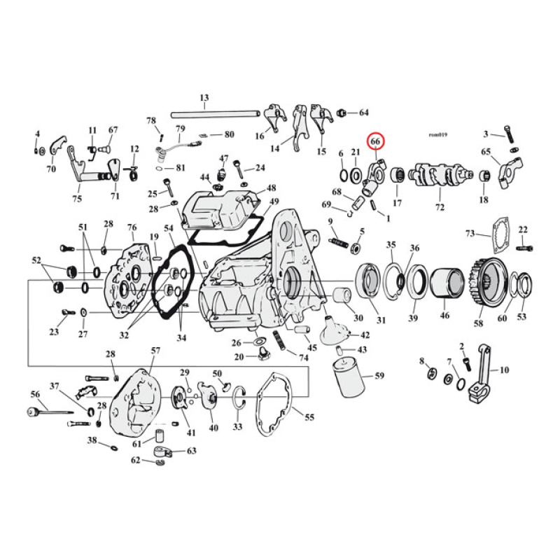 SUPPORT SHIFTER CAM, WITH BEARING. RIGHT 950696
