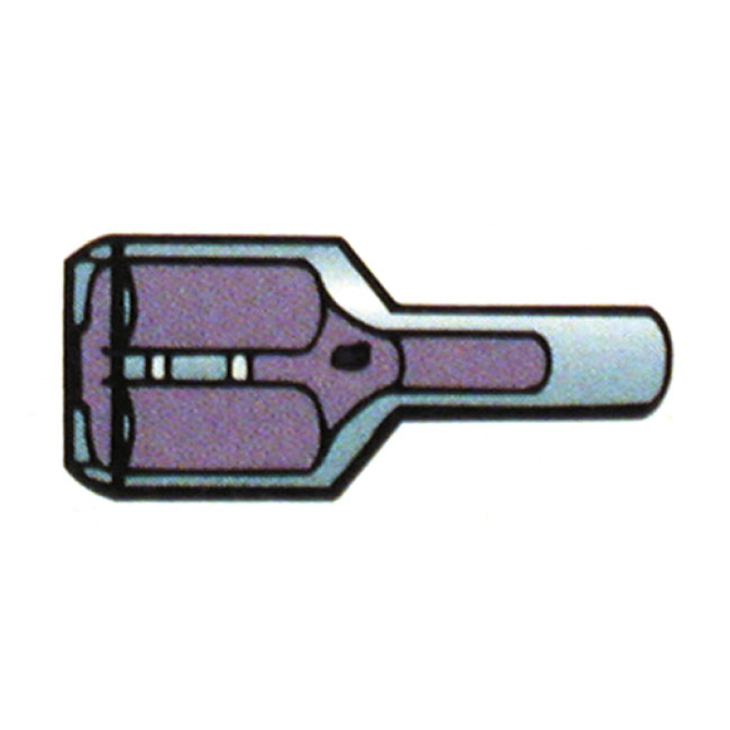 CONNECTORS, SLIDE-ON TERMINAL, BLUE 1/4&quot; FEMALE FULL INSULATION (NYLON 951647