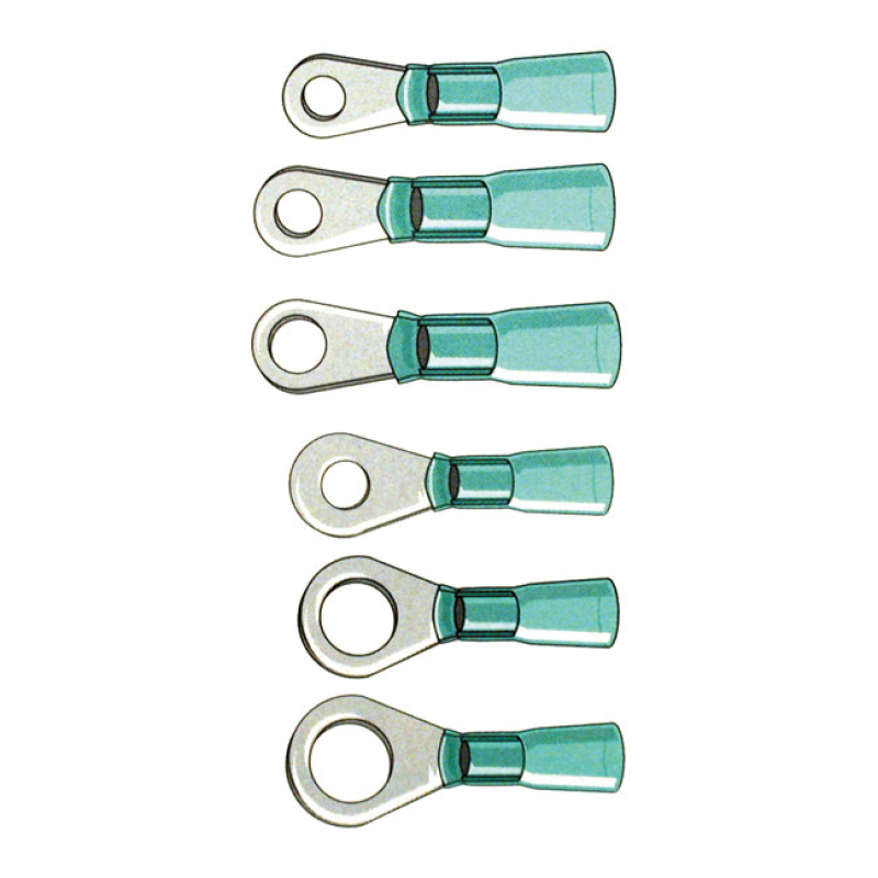STANDARD CO, RING TERMINAL CONNECTORS #6. BLUE RING TERMINAL STUD DIAM 951666