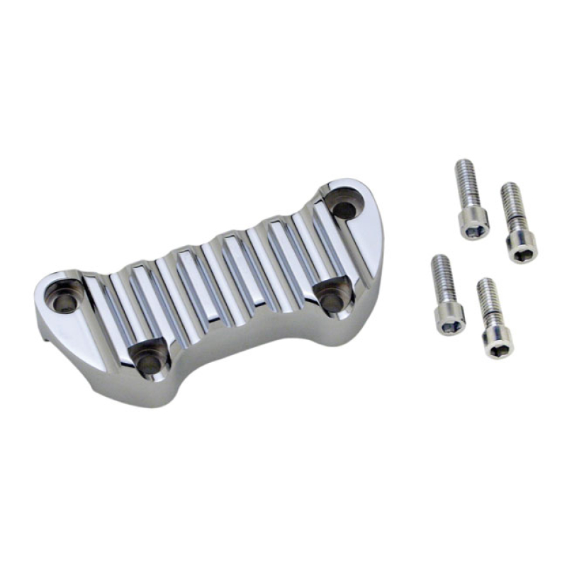 COVINGTONS, HANDLEBAR TOP CLAMP. FINNED, CHROME CHROME PLATED BILLET A 953787