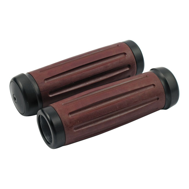 RIVERSIDE, BAKELITEÂ® RETRO HANDLEBAR GRIP SET. INT. THROTTLE BLACK AN 954003