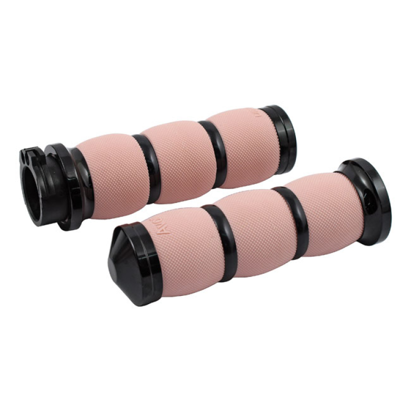 AVON AIR CUSHIONED GRIPS, BLACK ANODIZED/PINK WITH 6061 BILLET ALUMINU 955962