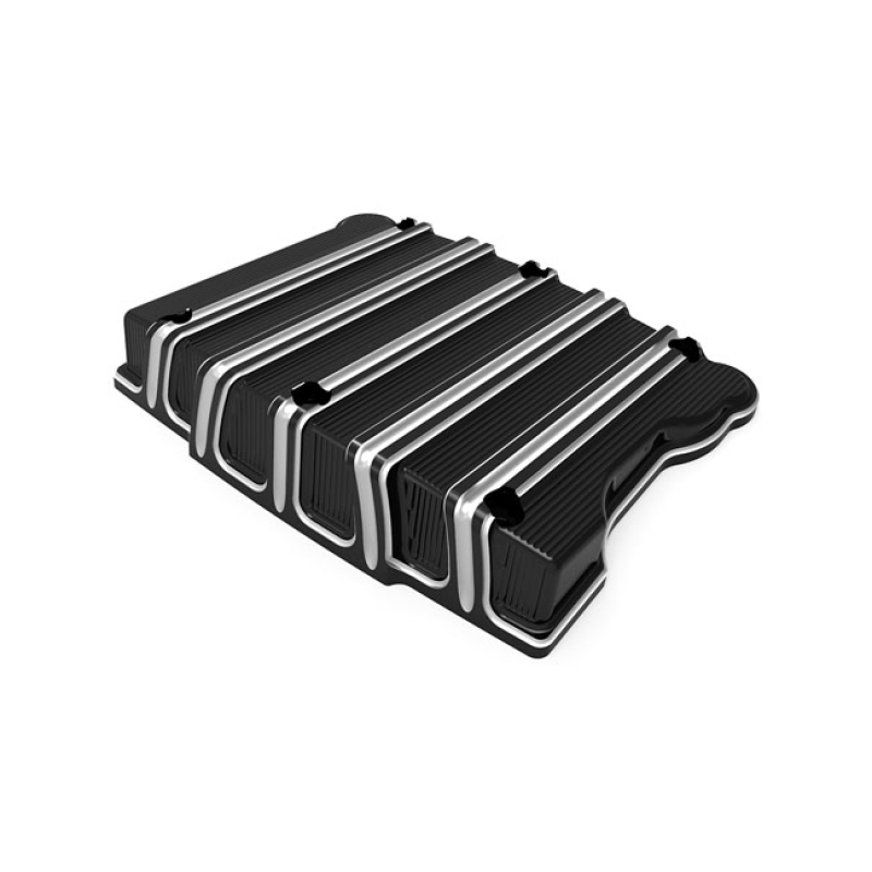 ARLEN NESS, 10-GAUGE ROCKER COVER SET. BLACK GLOSS BLACK CONTRAST MACH 956425