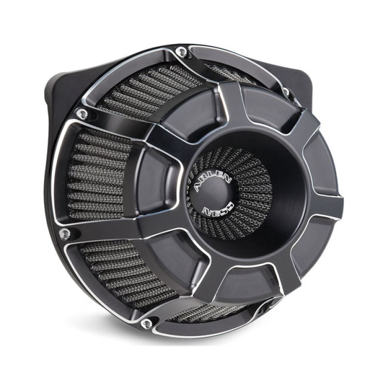 ARLEN NESS, INVERTED AIR CLEANER KIT 'BEVELED'. BLACK CC - BLACK ANODI 958735