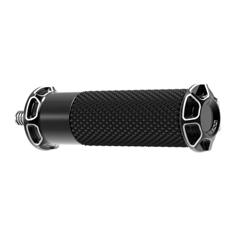 ARLEN NESS, BEVELED FUSION SHIFT/BRAKE PEG. BLACK BLACK ANODIZED FINIS 960347