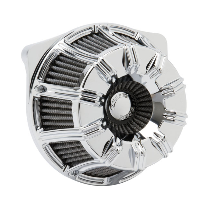 ARLEN NESS, INVERTED AIR CLEANER KIT '10-GAUGE'. CHROME - INVERTED TOP 960515