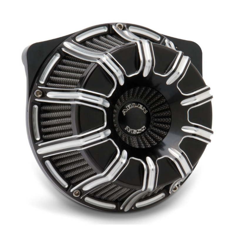 ARLEN NESS, INVERTED AIR CLEANER KIT '10-GAUGE'. BLACK CC - BLACK ANOD 960534