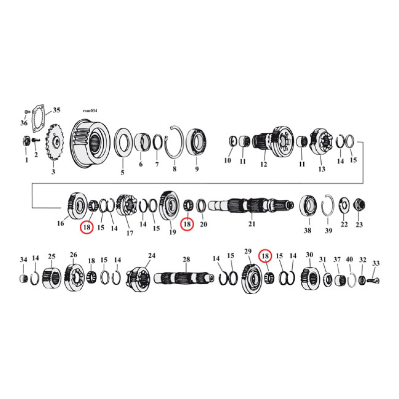 JIMS BEARING,MAINSHAFT & COUNTERSHAFT 961346