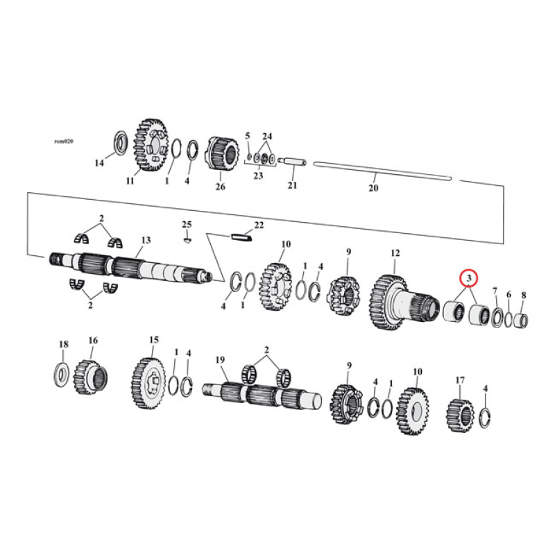 JIMS NEEDLE BEARING, MAINSHAFT 5TH GEAR <- 90 961350