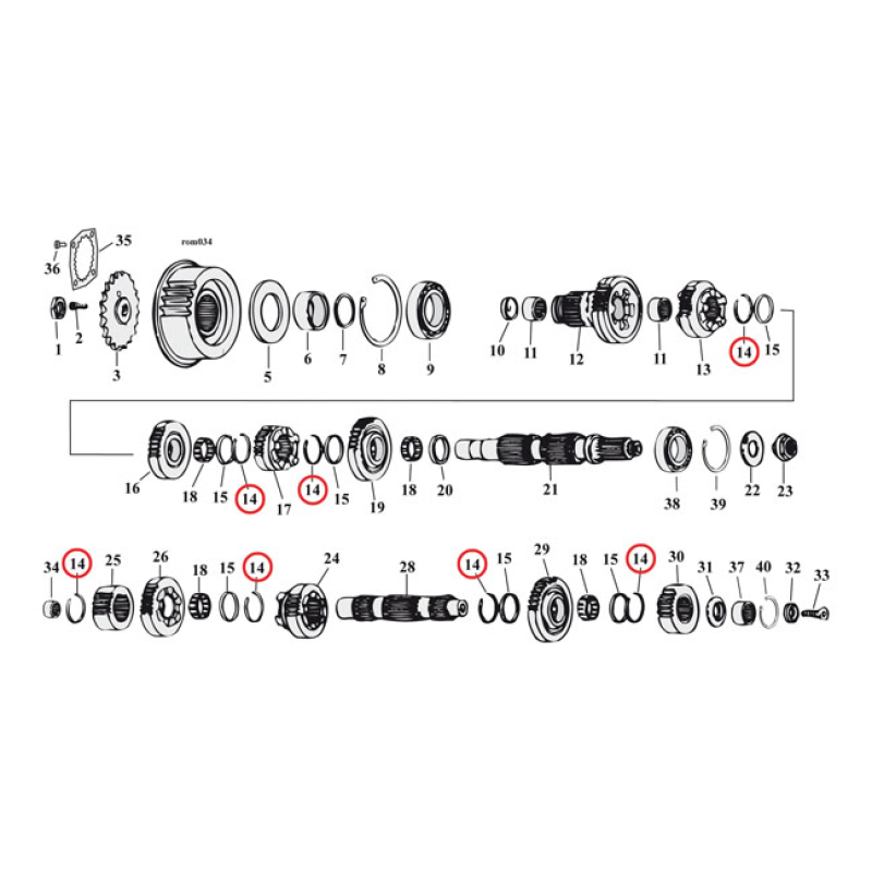 JIMS RETAINING RINGS, TRANSM. 961365