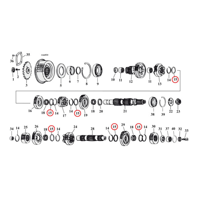 JIMS, THRUST WASHER, TRANSMISSION USED ON BOTH MAIN AND COUNTERSHAFTS 961384