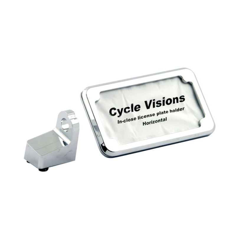 CYCLE VISIONS INCLOSE LICENSE PLATE HOLDER VERTICAL. CHROME 968015