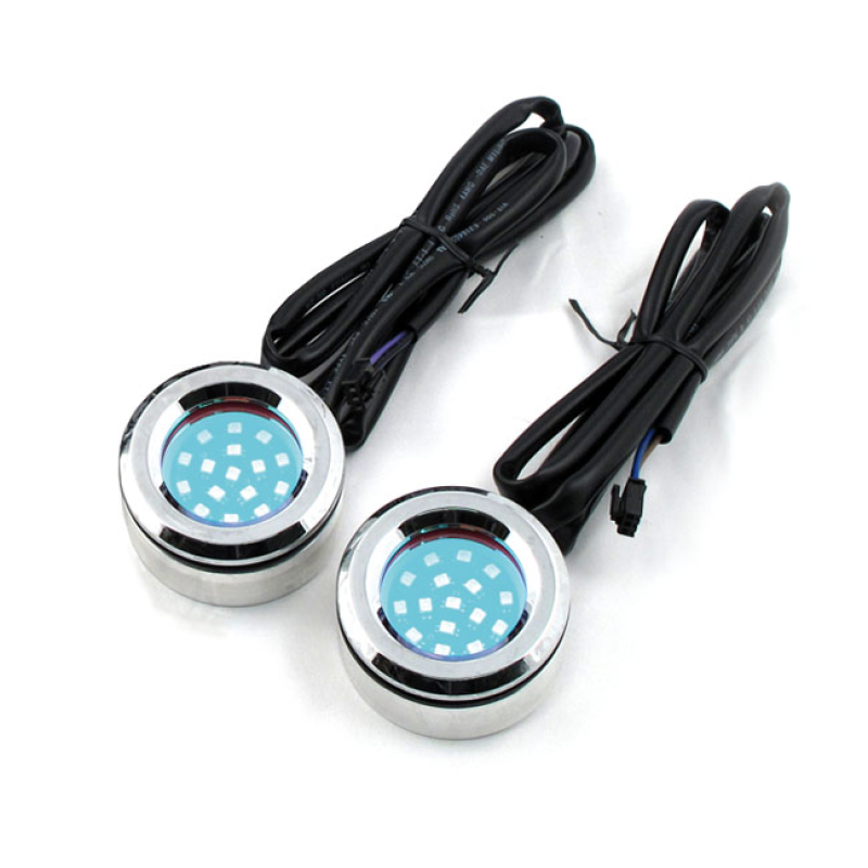 CYCLE VISIONS 2 1/8&quot; ROUND BAG LITES CHROME 968052