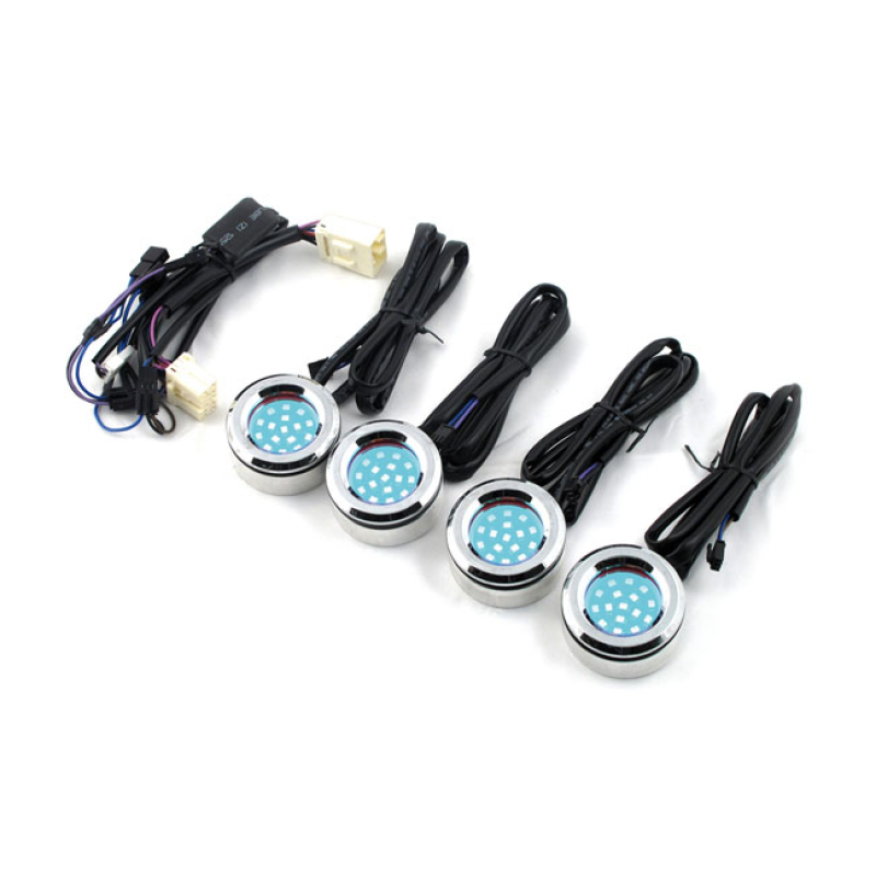 CYCLE VISIONS 2 1/8&quot; ROUND BAG LITES CHROME 968054