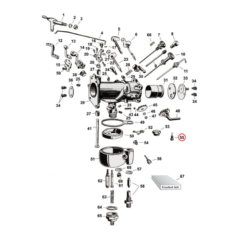 SCREW, AIR INTAKE (CHOKE) LEVER. BLACK BLACK PARKERIZED. LINKERT M-18, 970249