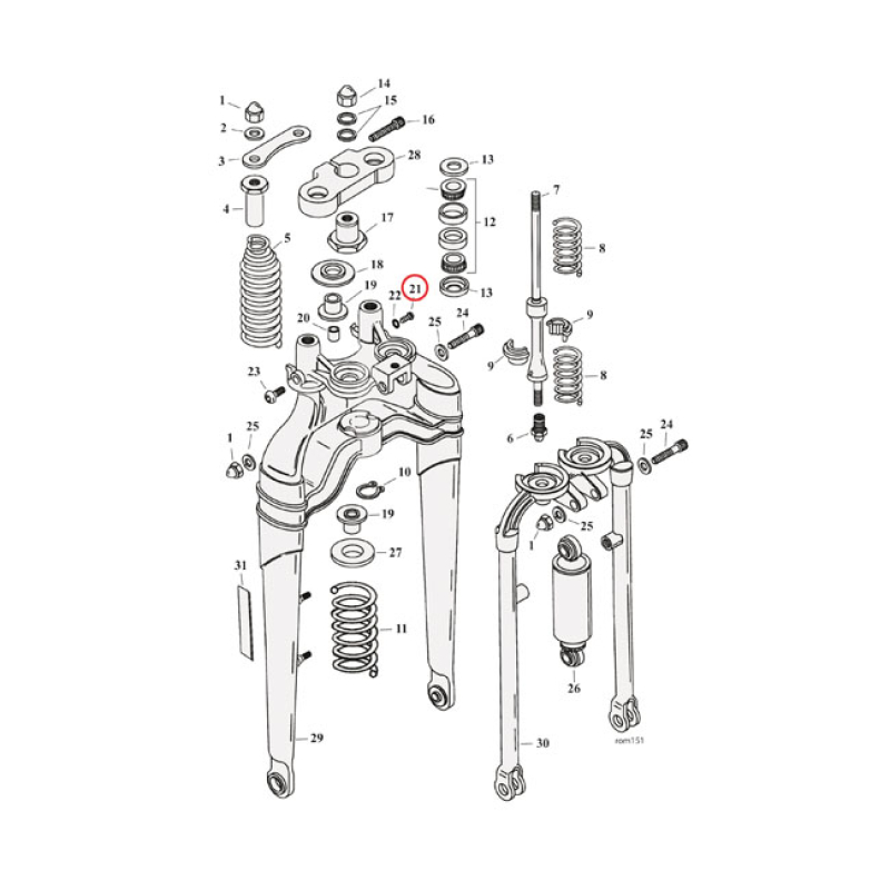 SCREW, SOFTAIL SPRINGER FORK 970309