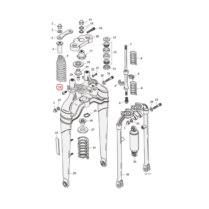 SCREW, SOFTAIL SPRINGER FORK SPRING REACTION BRACKET 970310