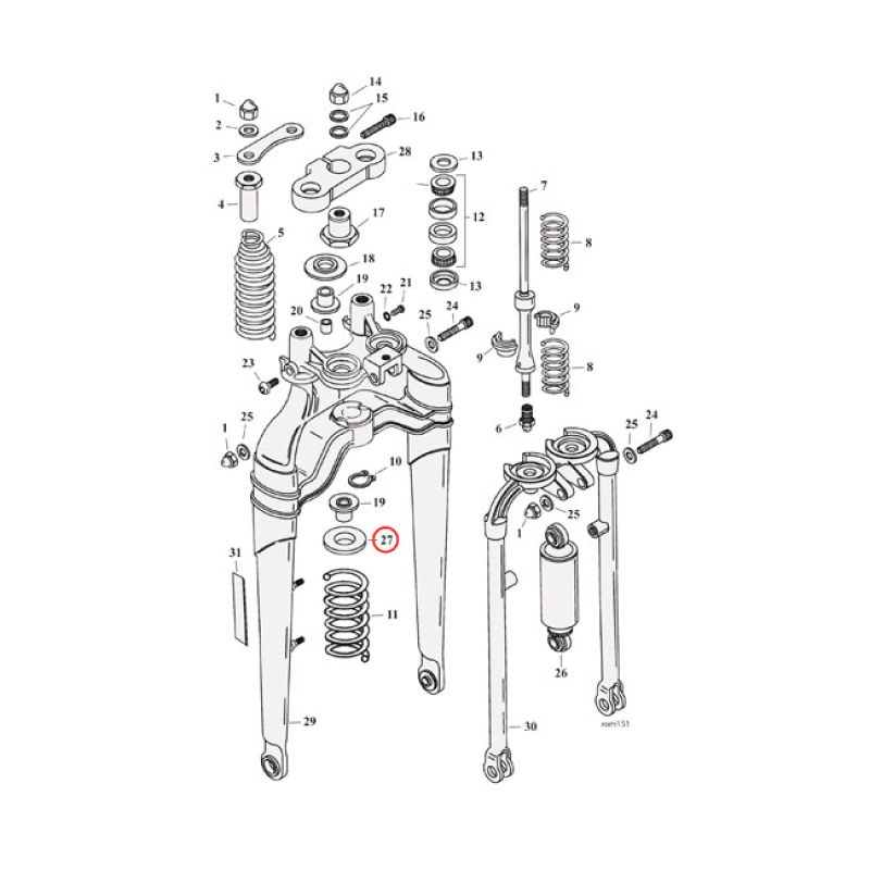 SPRING CUP, COMPRESSION SPRING SPRINGER FORKS 970348