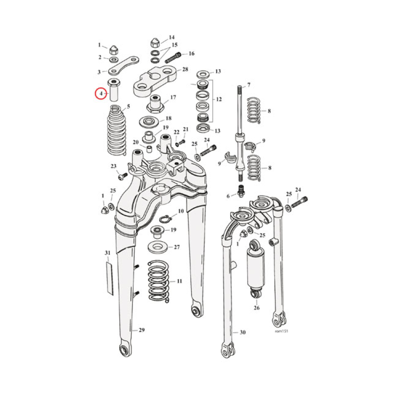 SPRING RESTRAINT UPPER, SOFTAIL SPRINGER  88-06 FXSTS; 97-09 FLSTS (NU 970350