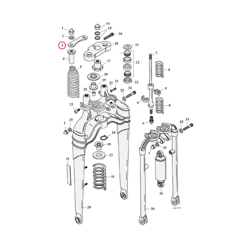 SPRING BRIDGE, SOFTAIL SPRINGER FORK 970351