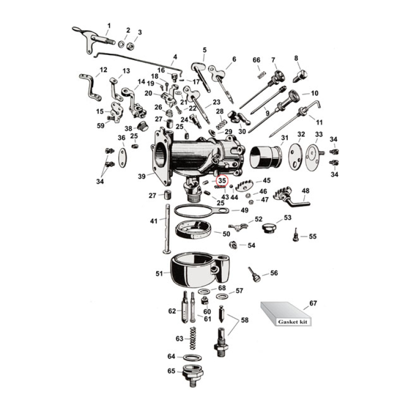 FIXED JET NO. 19 FITS M-61, 74, 74B CARBS 970395