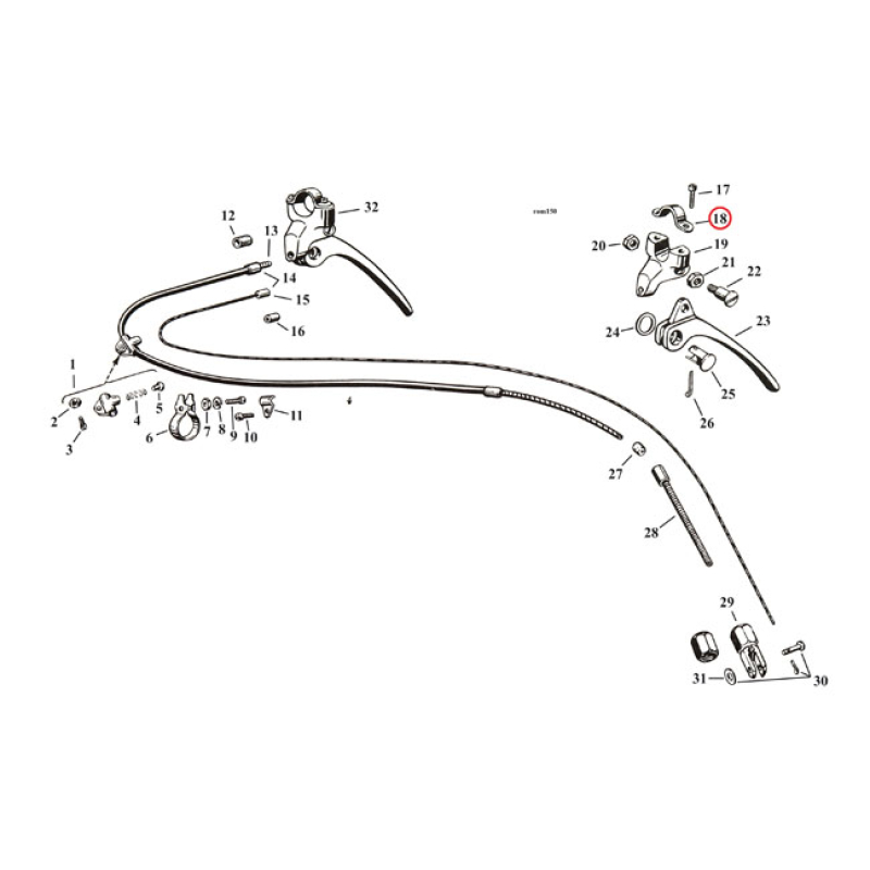 CLAMP, BRAKE LEVER BRACKET ZINC PLATED HANDLEBAR CONTROL LEVER MOUNT S 970451
