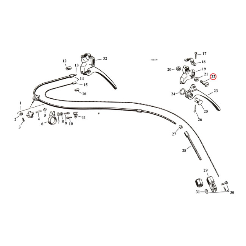 SCREW, HANDLEBAR BRAKE LEVER PIVOT FOR 41-52 STYLE BRAKE 970456