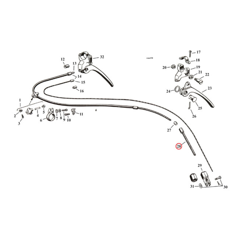 ADJUSTER SCREW, FRONT BRAKE CABLE 970474