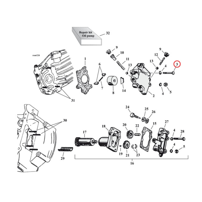 HEX BOLT, OIL PUMP CHROME 971224