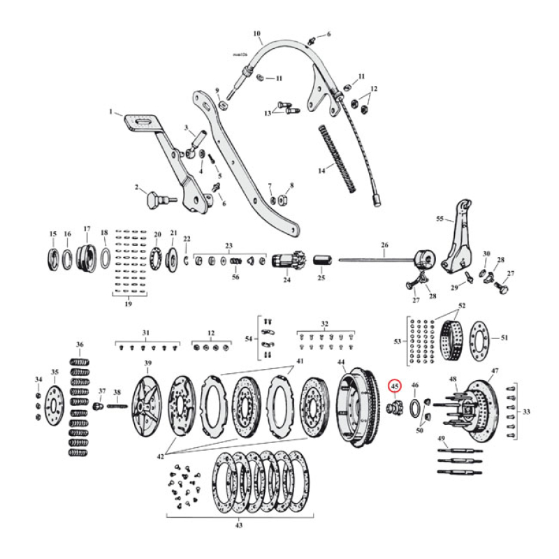 NUT, CLUTCH GEAR 1 USED, NO LOCKWASHER 971289