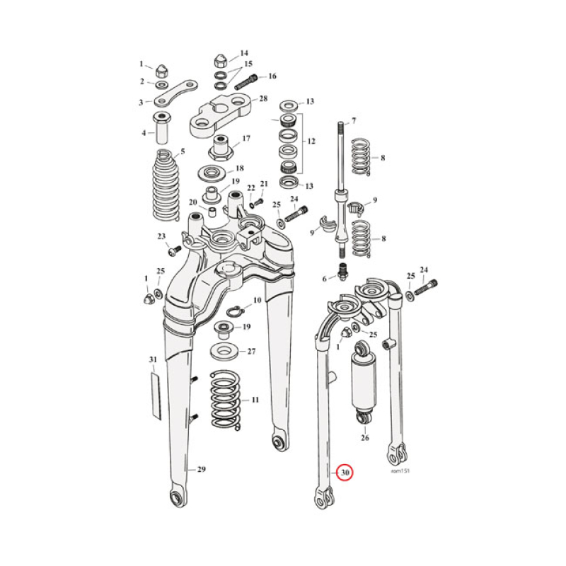REAR LEG SECTION, SPRINGER FORK 971603