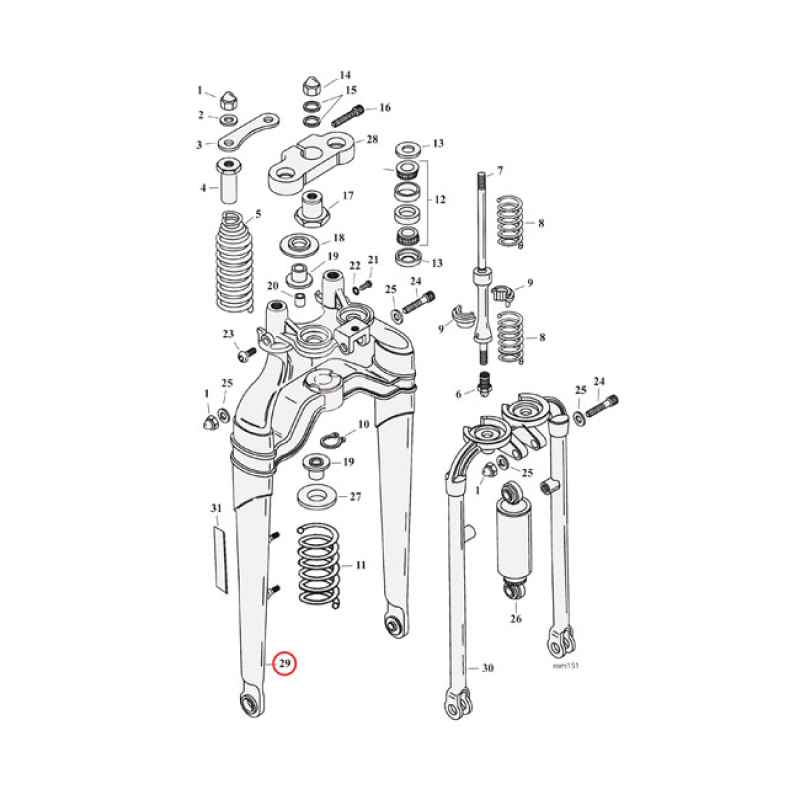 FRONT LEG SECTION, SPRINGER FORK 971604